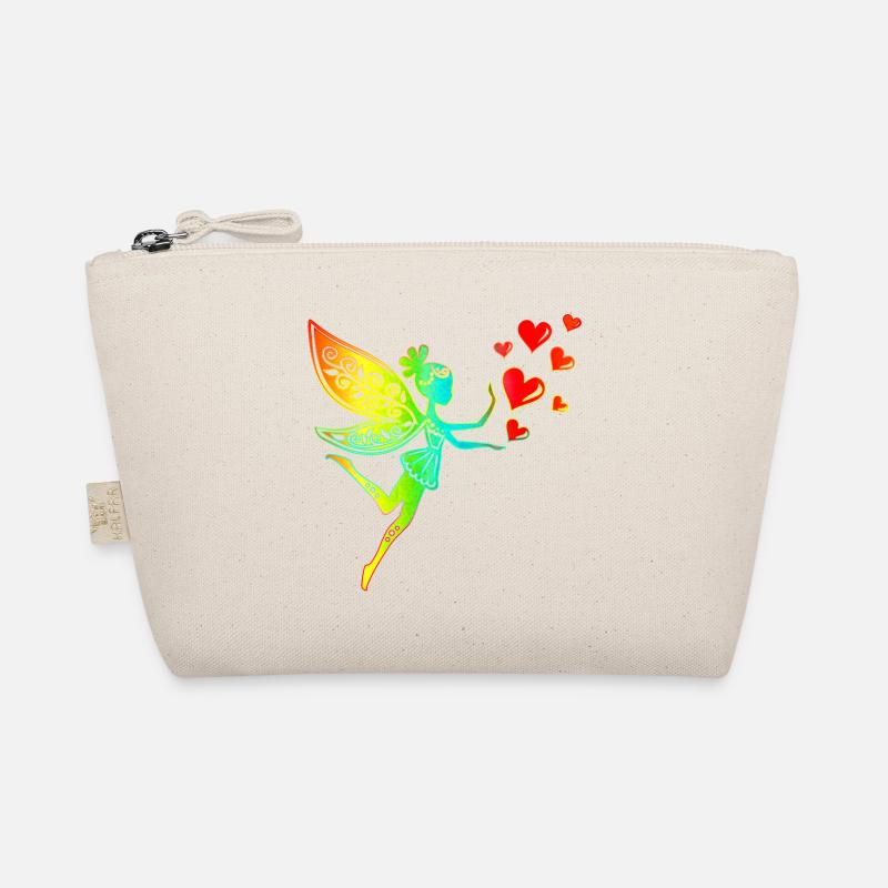Fee Elfe Herzen Valentinstag Geschenkidee Liebe - Bio-Täschchen - Natur