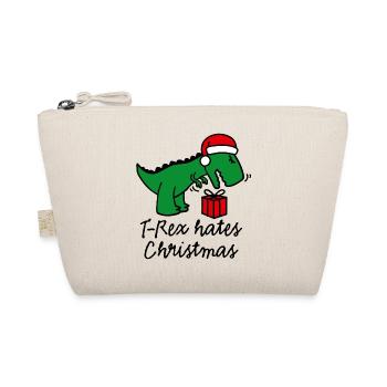 T-Rex hates Christmas ugly xmas Dinosaurier Santa - Bio-Täschchen - Natur - Vorne