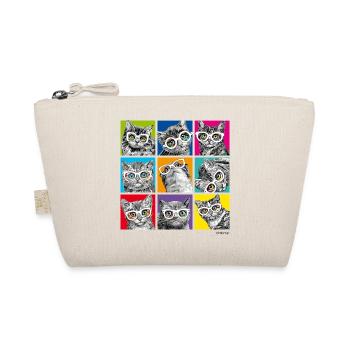 PD Moreno cat collage pop art - Organic Pouch - nature - Front