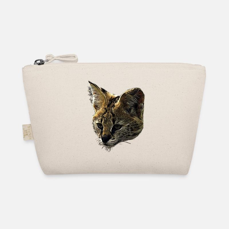 Serval Leinwand, raubkatzen, wildtier designs - Bio-Täschchen - Natur
