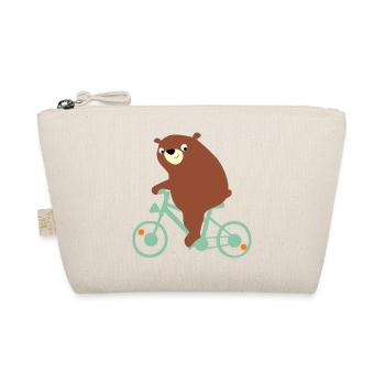 Molliger Bär fährt gemütlich Fahrrad - Bio-Täschchen - Natur - Vorne