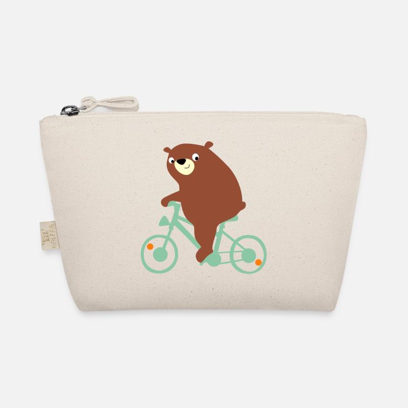 Chubby bear is riding a bike Organic Pouch