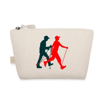 Nordicwalking walkers silhouette colorful figures - Organic Pouch - nature - Front