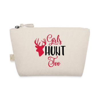 Girls HUNT Too / huntress / hunt - Organic Pouch - nature - Front