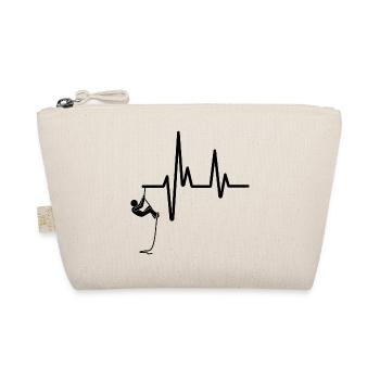 Climbers abseiling with a heartbeat - Organic Pouch - nature - Front