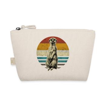 Meerkat retro vintage - Organic Pouch - nature - Front