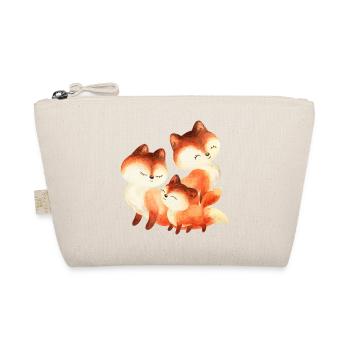 Rote Fuchs-Familie Aquarell - Bio-Täschchen - Natur - Vorne