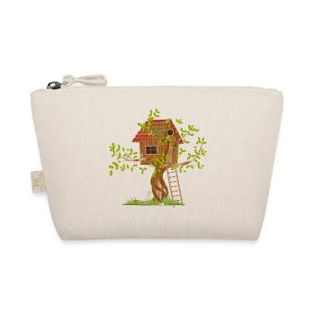 Une cabane en arbre de travers dans la canopée avec échelle - Trousse biologique - nature - Devant