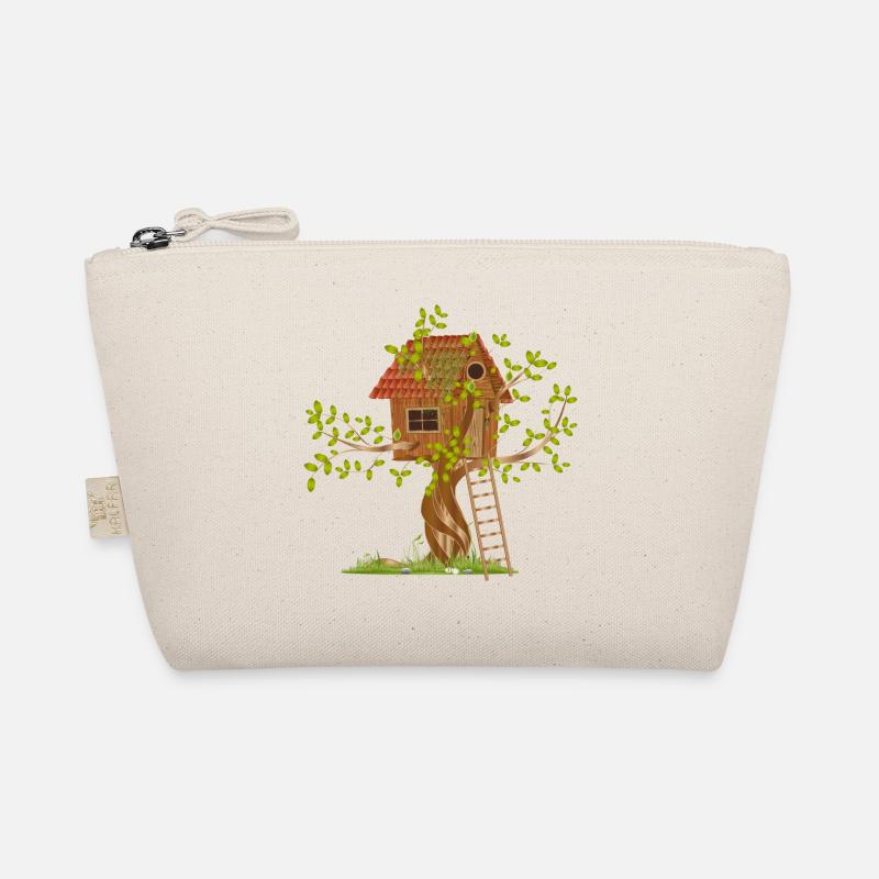 Une cabane en arbre de travers dans la canopée avec échelle Trousse biologique