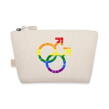 colorful lgbt gay male symbol grunge effect - Organic Pouch - nature - Front