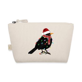 Blackbird String Lights Christmas Bird Cap - Organic Pouch - nature - Front