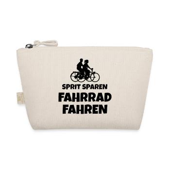 Sprit sparen - Fahrrad fahren Fahrradfahrer Spruch - Bio-Täschchen - Natur - Vorne