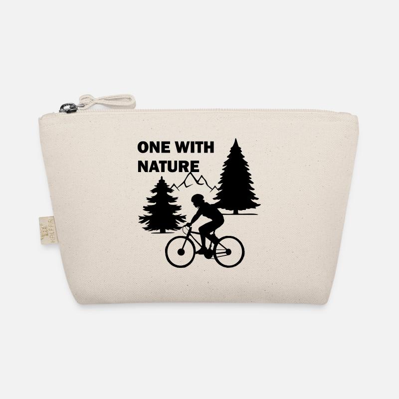 Cycliste dans la nature avec texte un avec la nature Trousse biologique