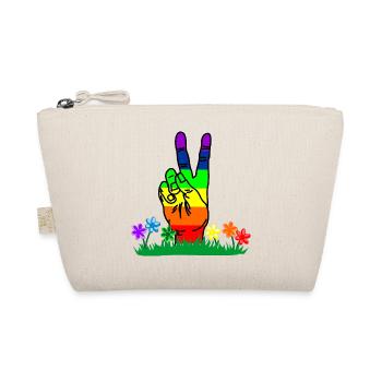 Rainbow hand peace in flowers - Organic Pouch - nature - Front