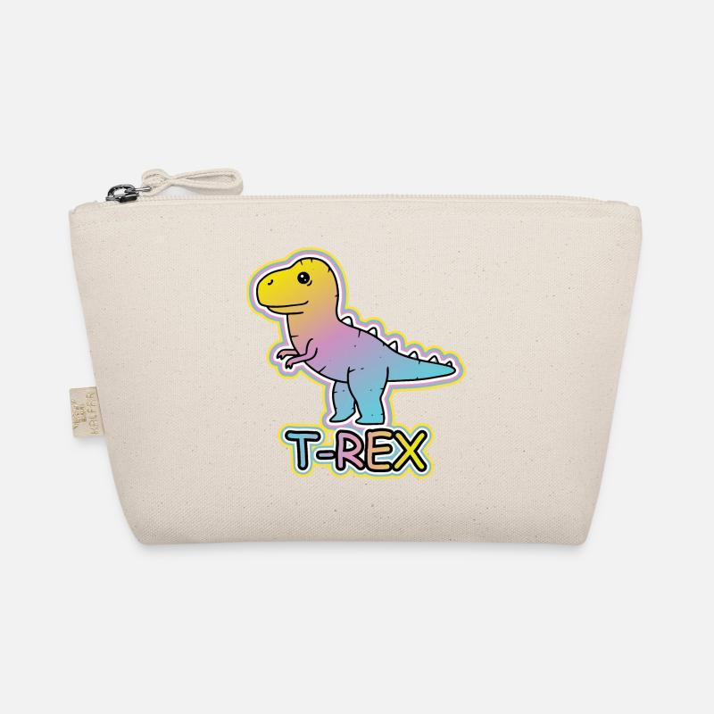 Pastell-T-Rex Cartoon Design - Bio-Täschchen - Natur