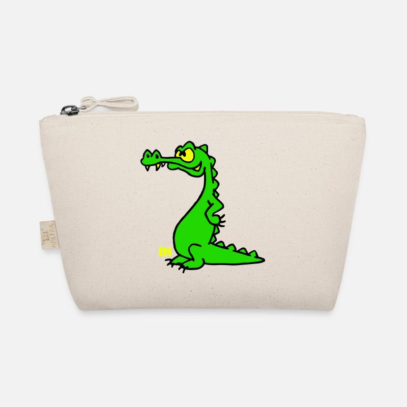Crocodile souriant, design à trois couleurs - Trousse biologique - nature