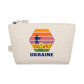 UKRAINE Soldier SUNFLOWER slava ukraini - Organic Pouch - nature - Front
