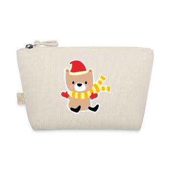 Winter bear with Christmas hat - Organic Pouch - nature - Front