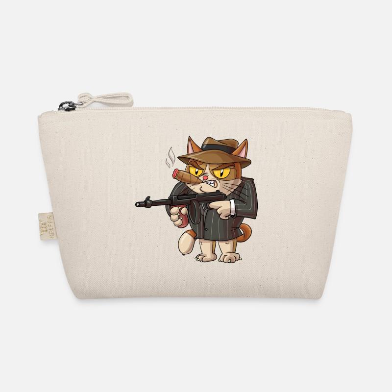 Mafia Katze / Kater mit Gewehr Bio-Täschchen