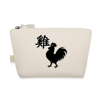 Chinese character rooster with rooster image - Organic Pouch - nature - Front