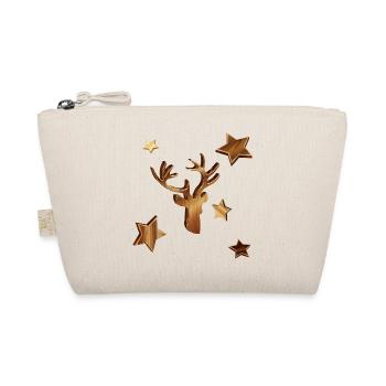 Tête de cerf en bois look avec des étoiles pour Noël - Trousse biologique - nature - Devant