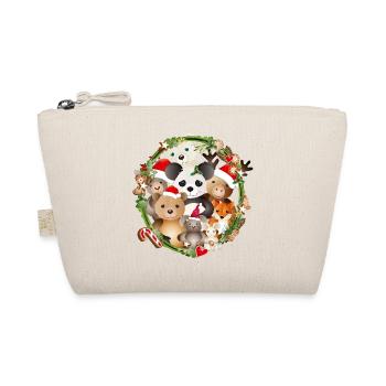 cute animals celebrate Christmas together - Organic Pouch - nature - Front