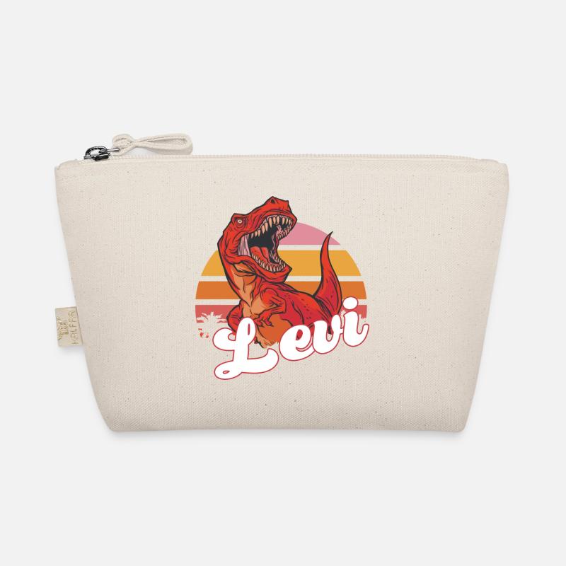 LEVI - Beautiful boy name with T-REX Dino Organic Pouch