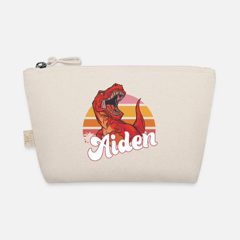 AIDEN - Beautiful boy name with T-REX Dino Organic Pouch