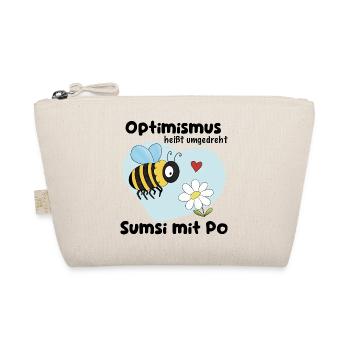 Optimismus Sumsi mit Po - Lustiger Cartoon - Bio-Täschchen - Natur - Vorne