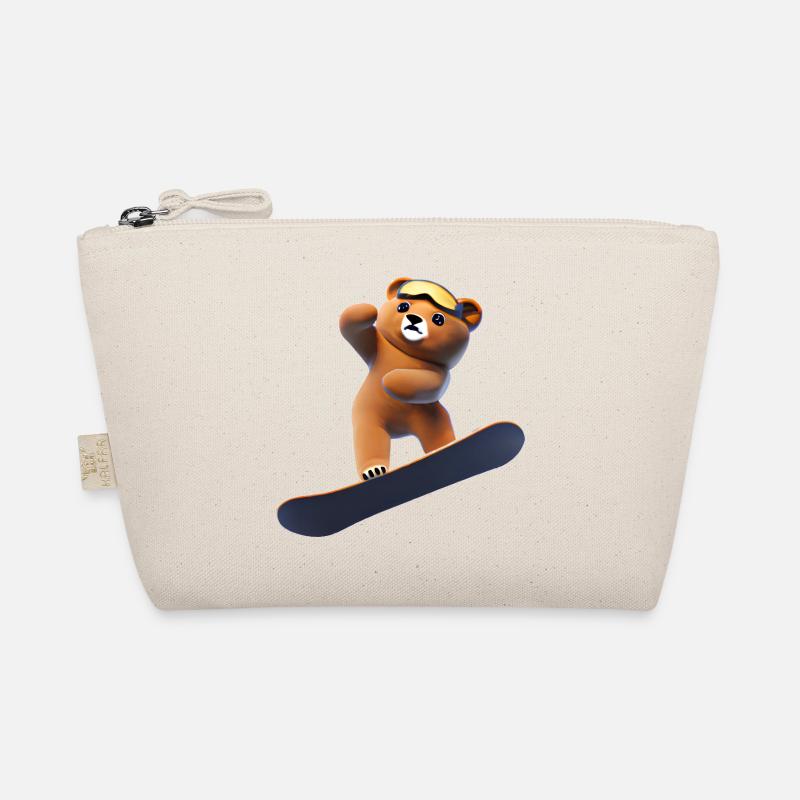 Snowboardender Bär Bio-Täschchen