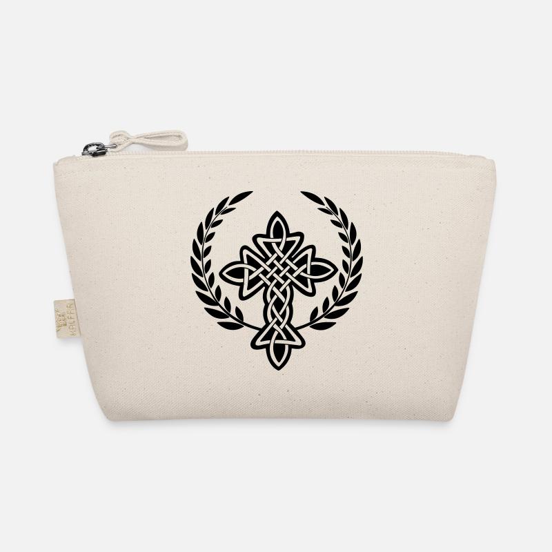 Logo de croix celtique dans une couronne de laurier Trousse biologique