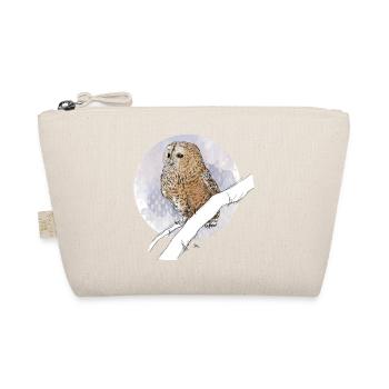 Petit hibou sur motif dans des couleurs pastel - Trousse biologique - nature - Devant