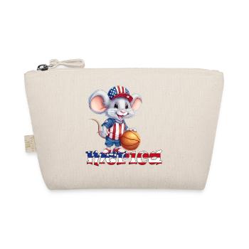 Merica Unabhängigkeitstag 4. Juli Baseball Maus - Bio-Täschchen - Natur - Vorne
