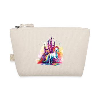 Einhorn Regenbogen Schloss Bunt Magie Fantasie - Bio-Täschchen - Natur - Vorne