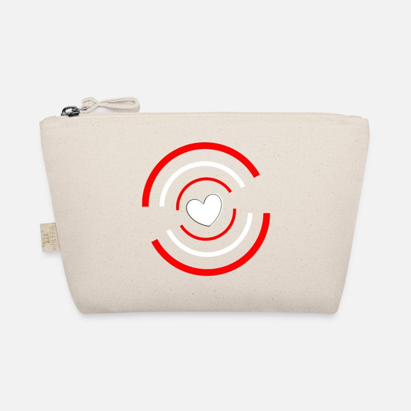 Heart red white Organic Pouch