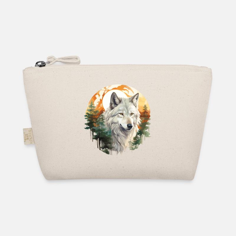 Wolf Wolf’s Head Nature Wilderness Forest Trees Art Trousse biologique