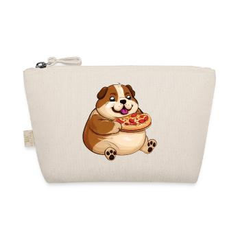 Pug with Pizza, Charming Dog Design - Organic Pouch - nature - Front