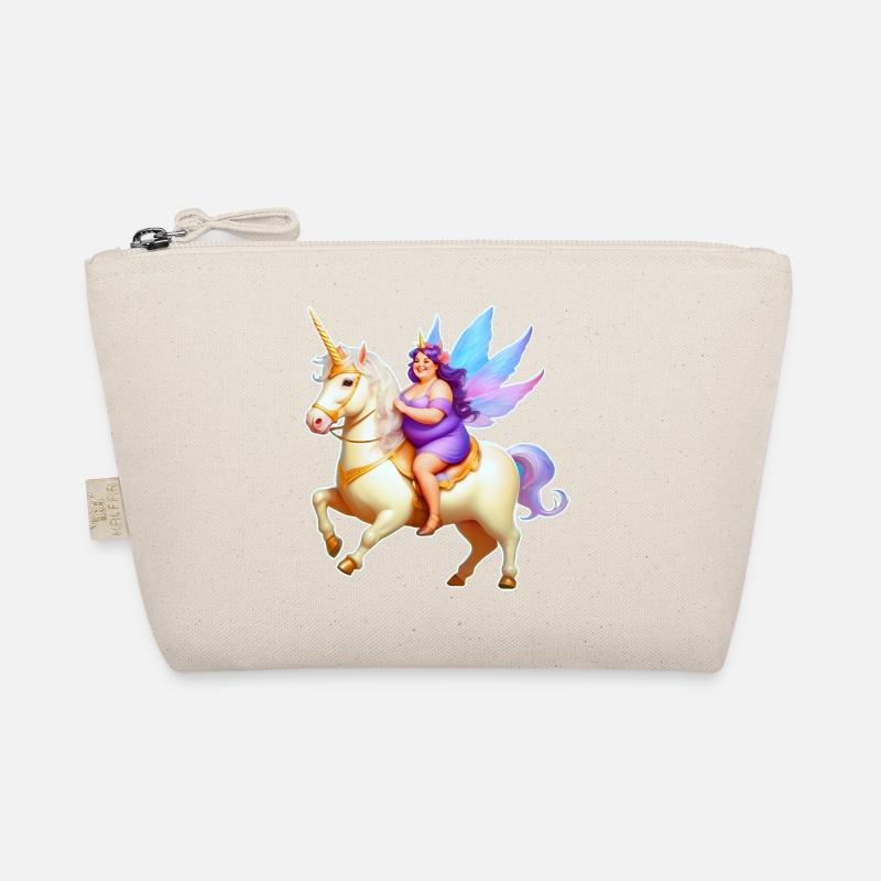 Niedliche dicke gute Laune Fee mit Einhorn Bio-Täschchen