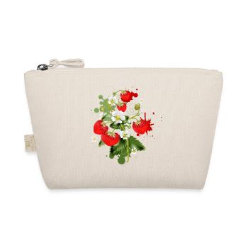 Strawberry Plant with Strawberry Blossom Graffiti - Organic Pouch - nature - Front
