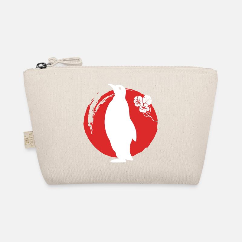 Pinguin Silhouette Japanisch - Bio-Täschchen - Natur
