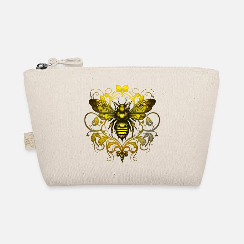 Bee, Bumblebee, Insect, Floral, Pattern, Ornaments Organic Pouch