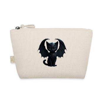 Cute black gothic cat with black wings - Organic Pouch - nature - Front