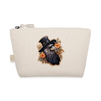 Corneille avec chapeau haut de forme Halloween - Trousse biologique - nature - Devant