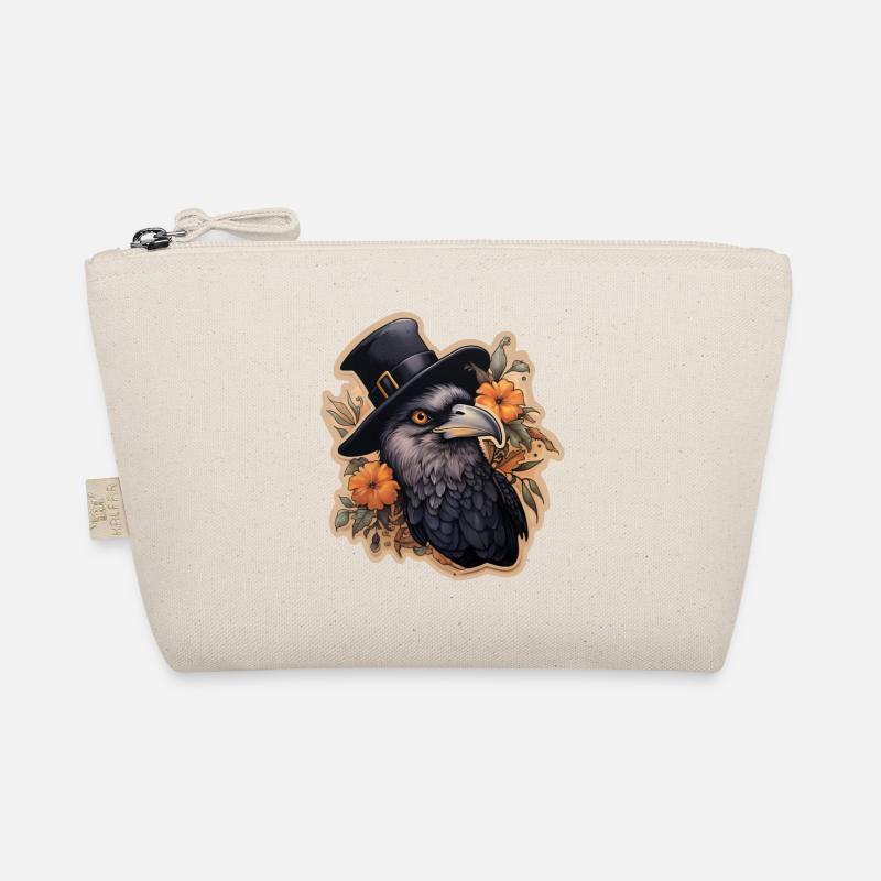 Crow with Top Hat Halloween Organic Pouch