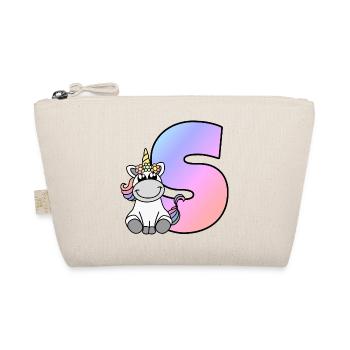 Einhorn Buchstabe S - Bio-Täschchen - Natur - Vorne