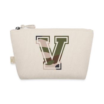 V, Monogram, Camouflage Green-Brown - Organic Pouch - nature - Front