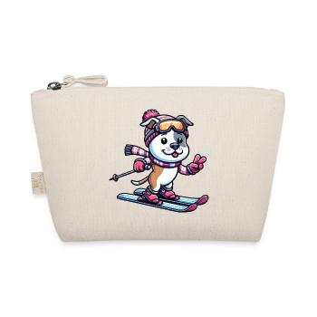 Winter Fun with Staffordshire Terrier - Skiing - Organic Pouch - nature - Front