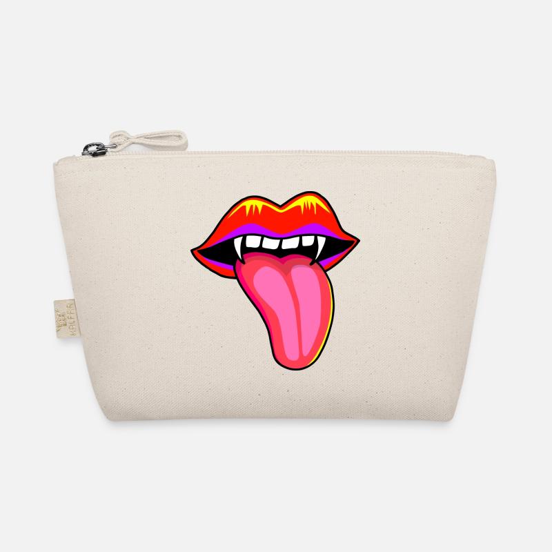 Mouth with vampire teeth Organic Pouch