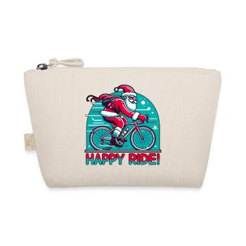Happy Ride Chrsitmas St. Nicholas on the road bike - Organic Pouch - nature - Front