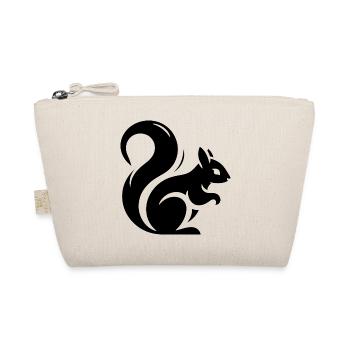Minimalist Squirrel Silhouette - Organic Pouch - nature - Front